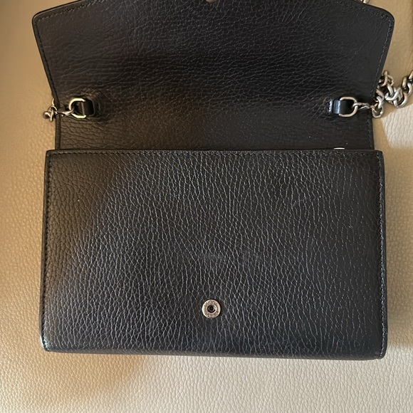 Dionysus Black Leather Gucci Chain Wallet Purse - Picture 6 of 10